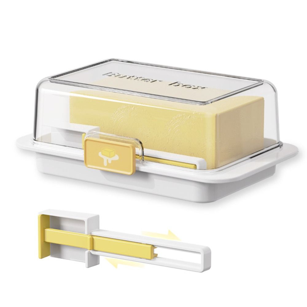 Kitchen Baking Containers - 透明な蓋付きバター保存ボックス 防塵 再利用可能 バタースライサーボックス 透明な鮮度保持チーズ容器 キッチンベーキング