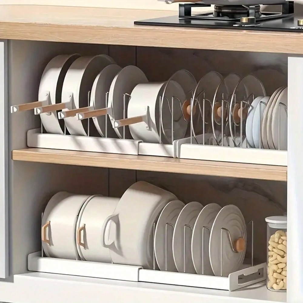Kitchen Utensils - 1pc 究極のキッチンオーガナイザー省スペース拡張可能な棚鍋蓋ホルダー器具ラック引き出し引き出しきちんとした調理用