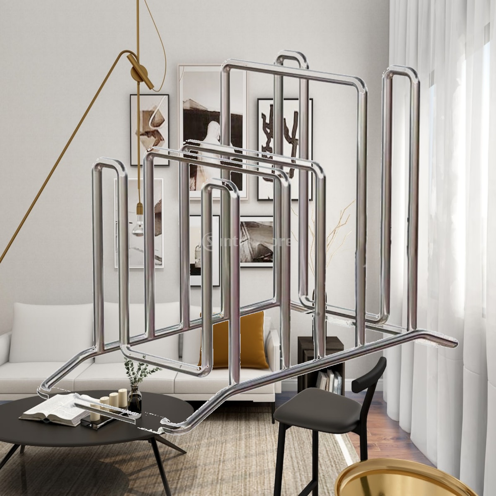 Kitchen Cabinet Baking Organizer - 鍋蓋ホルダー ステンレス製ラック キッチンキャビネット用棚オーガナイザー ベーキングトレイやボード用
