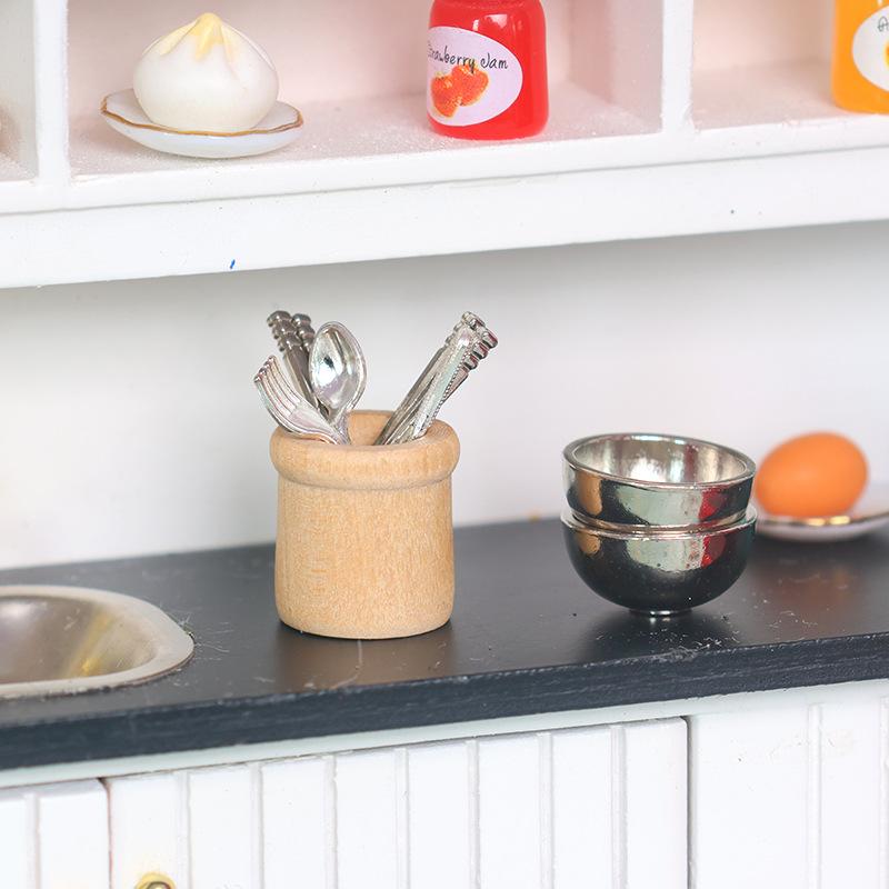 Kitchen Utensils - ミニチュアキッチン用品セット 1:12スケール ドールハウス調理器具 ドールハウスキッチンデコレーション マイクロシーンごっこ遊び