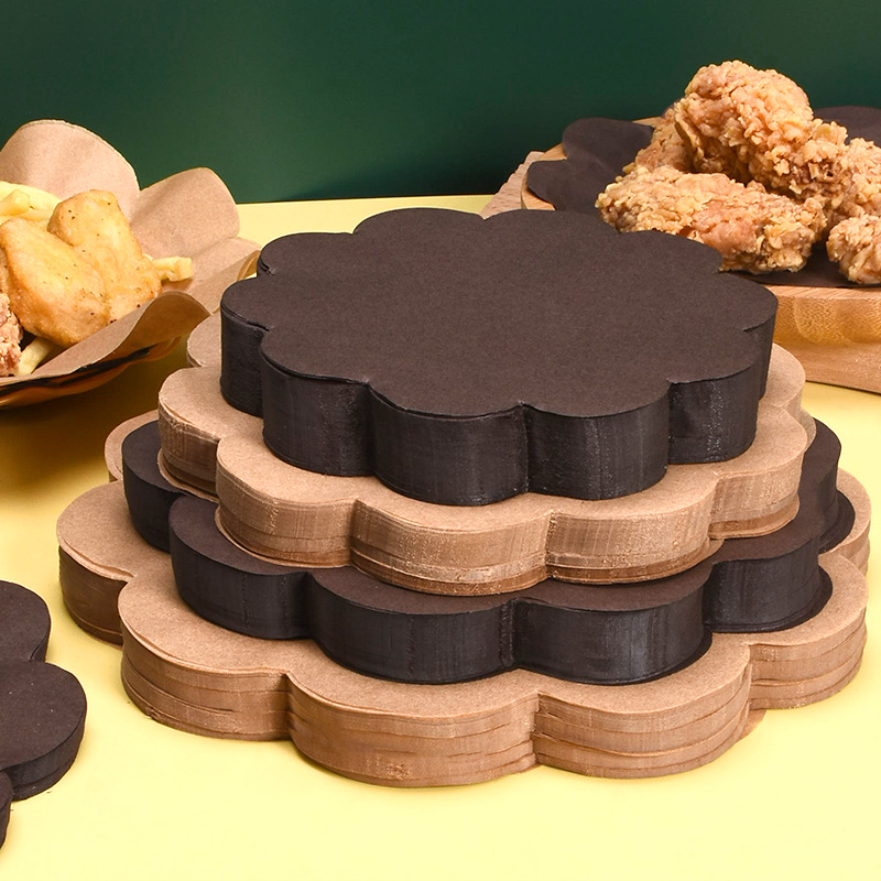 Kitchen Paper For Baking - ラッピング、oilPaper、キッチンベーキングツール、パン、フライドポテト、プレートデコレーション用の傷防止紙、使い捨てレース、100個