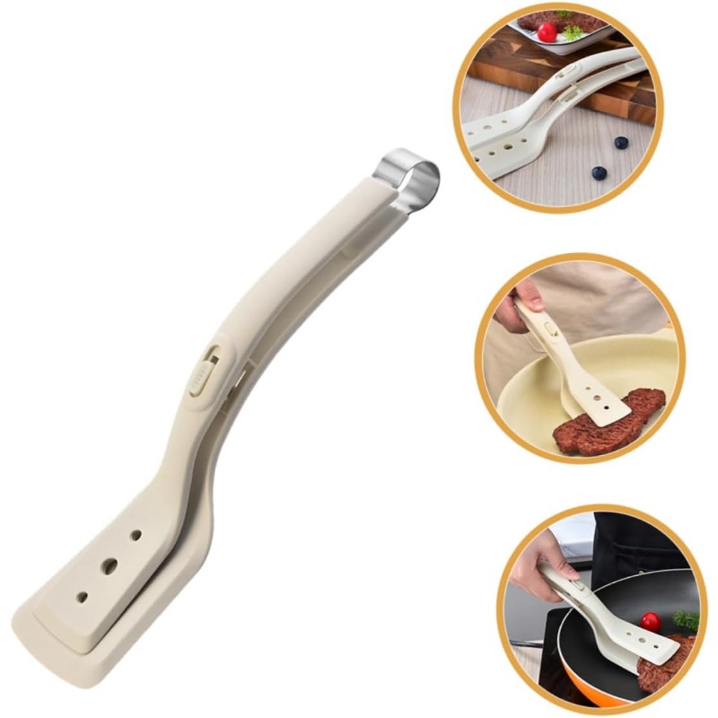 Kitchen Baking Appliances - 多機能2in1シリコンクランプスパチュラ、オムレツスパチュラ、ステーキフライ用クランプ、魚用グリッパー、パンクリップ、キッチンツール