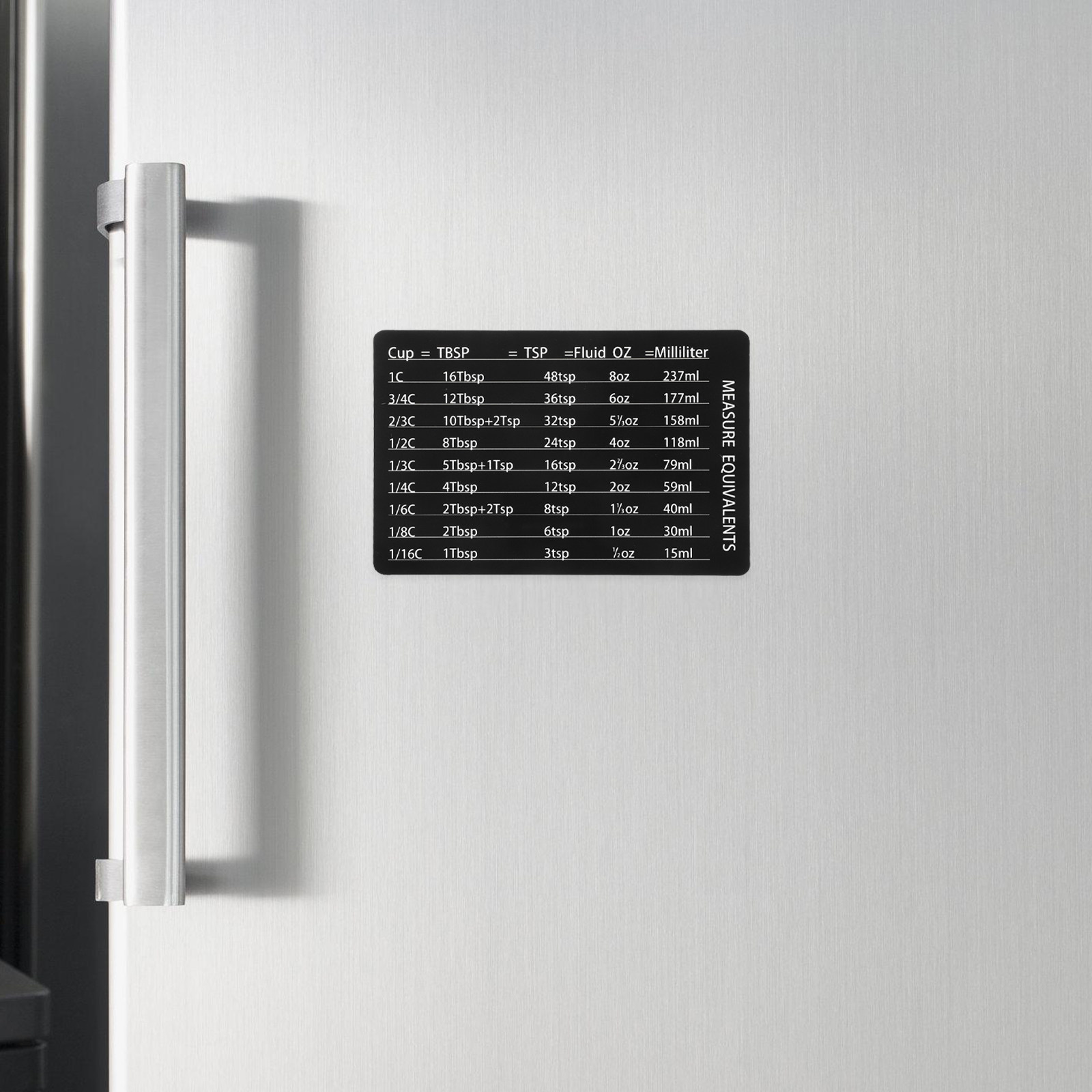 Kitchen Baking Conversion Chart - キッチンベーキング用刻印入り磁気測定換算表 PVC製コンパクトで再利用可能な冷蔵庫マグネットツール