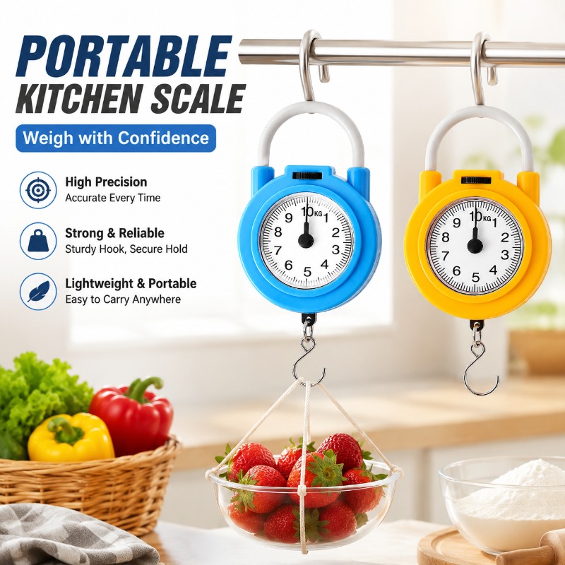 Kitchen Scale Precise - ポータブル電子キッチンスケール、食品計量用フック付き高精度スプリングスケール