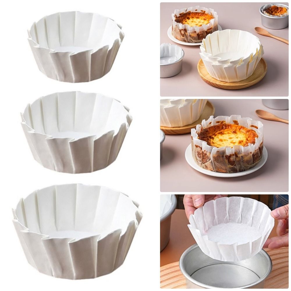 Kitchen Paper For Baking - 50枚入り キッチン用ベーキングペーパー 折り畳み不要 使い捨て 4/6/8インチ バスクケーキペーパー