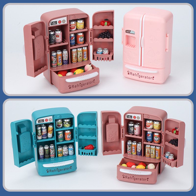 Kitchen Baking Cabinet - かわいいシミュレーションマイクロフィルム家具両開き冷蔵庫 1:12 ドールハウスキッチンモデル装飾女の子の誕生日プレゼント