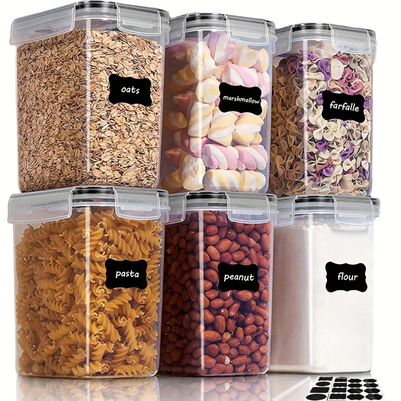 Kitchen Baking Pantry - 6個入り気密食品保存容器 キッチンパントリー収納容器 砂糖、小麦粉、製菓用品用 キッチンアクセサリー