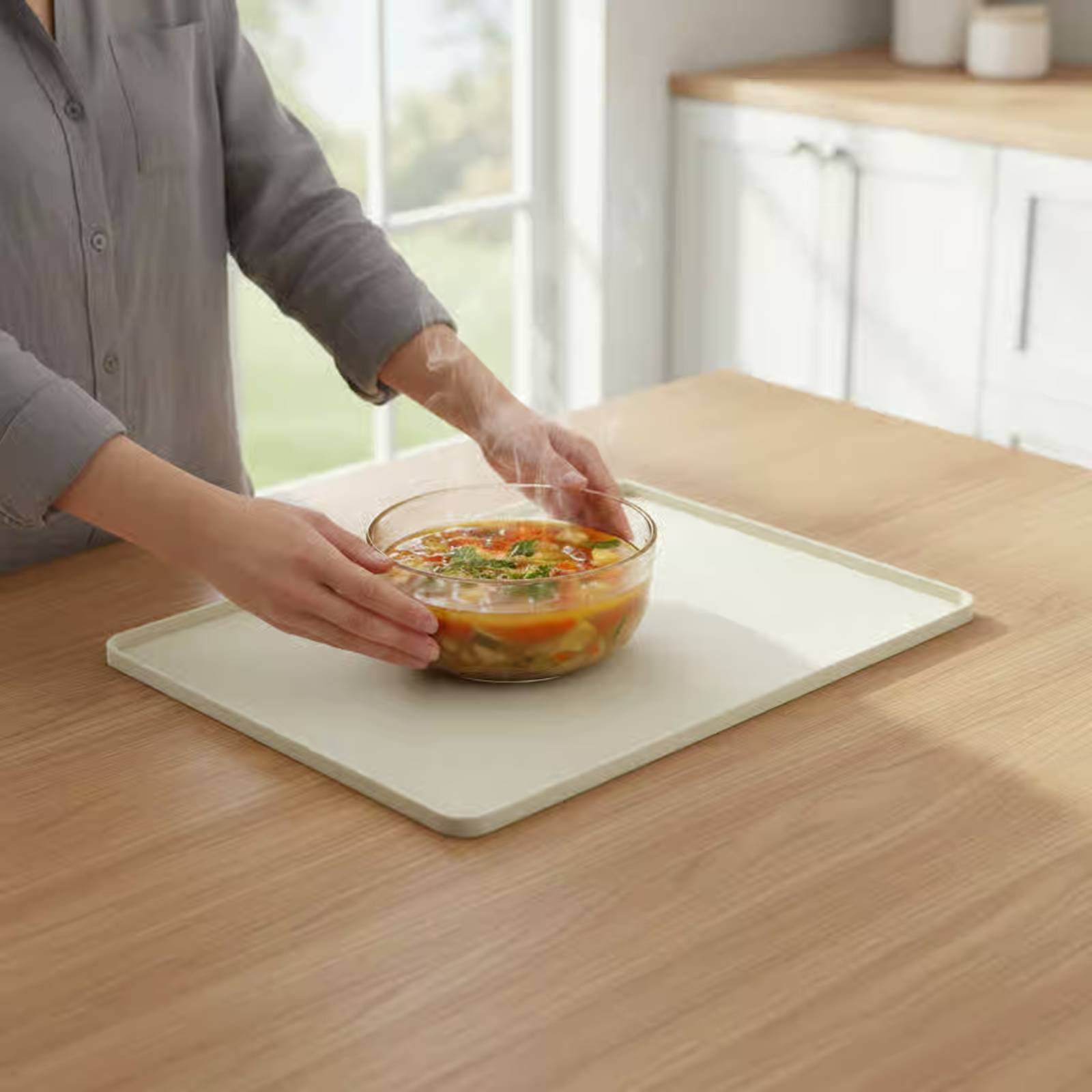 Kitchen Baking Appliances - シリコン製電子レンジトップマット 柔軟な電子レンジトッププロテクター シリコン製家電トレイ こぼれ防止 キッチンアクセサリー