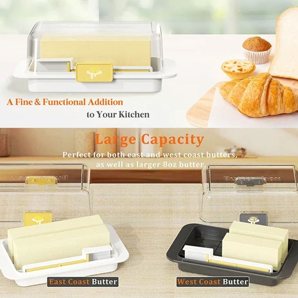 透明な蓋付きバター保存ボックス 防塵 再利用可能 バタースラ - Kitchen Baking Containers のレビューと価格