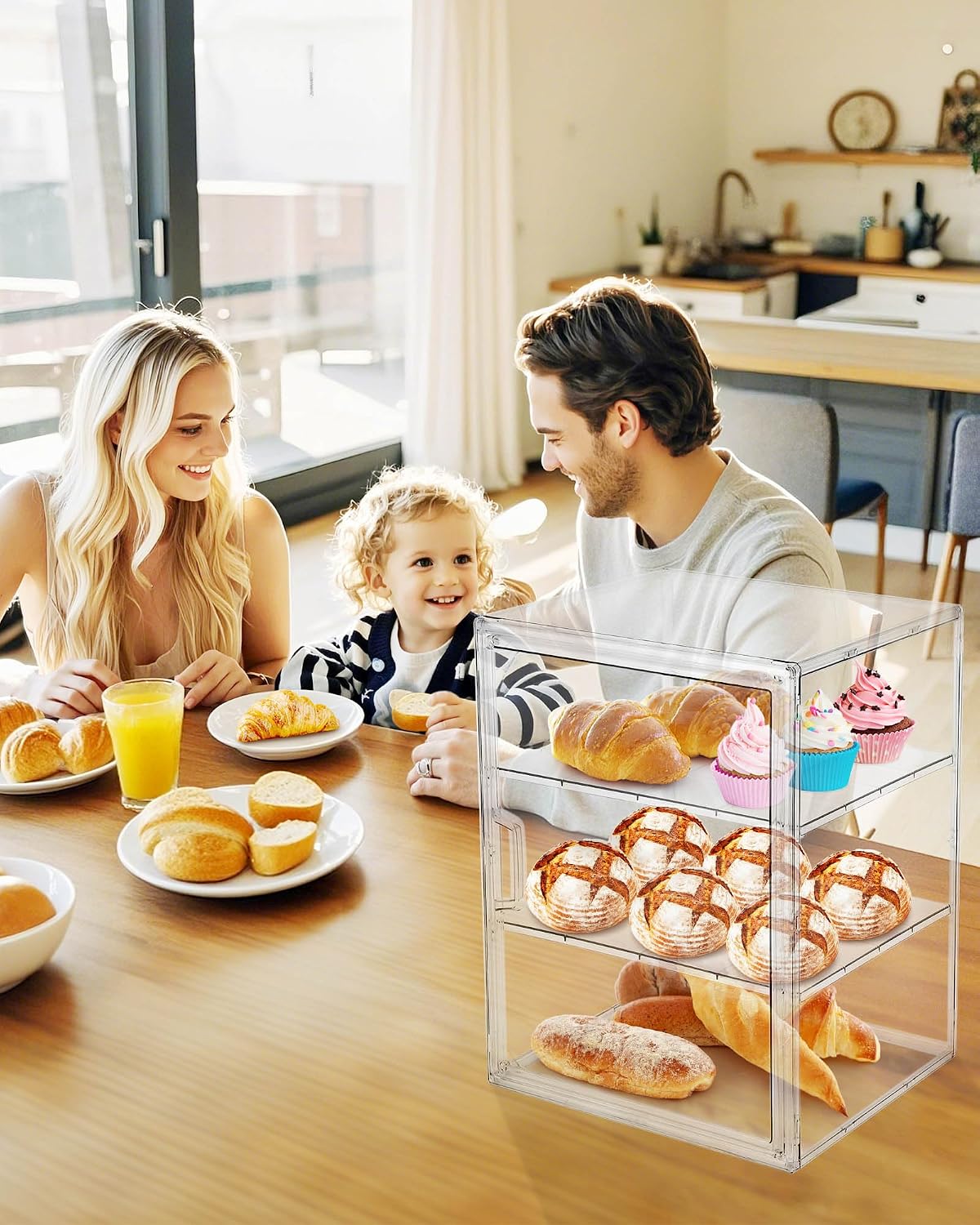 ペストリーディスプレイケース、キッチンカウンター用ブレッドボ - Kitchen Baking Containers のレビューと価格