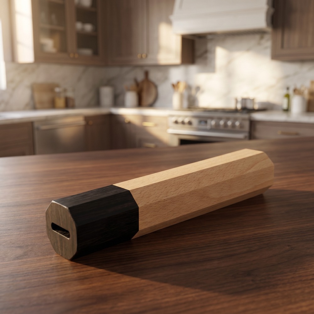 硬材と黒檀を組み合わせた八角形ナイフハンドルブランク、手作り - Kitchen Utensils のレビューと価格
