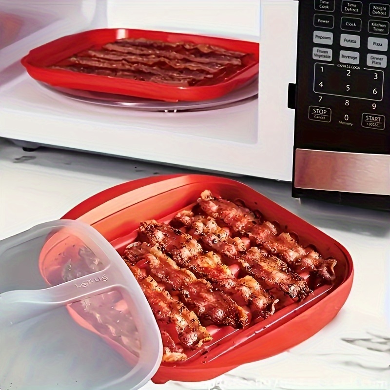 電子レンジ用ベーコンメーカー調理トレイ、飛び散り防止蓋付き、 - Kitchen Baking Mess のレビューと価格
