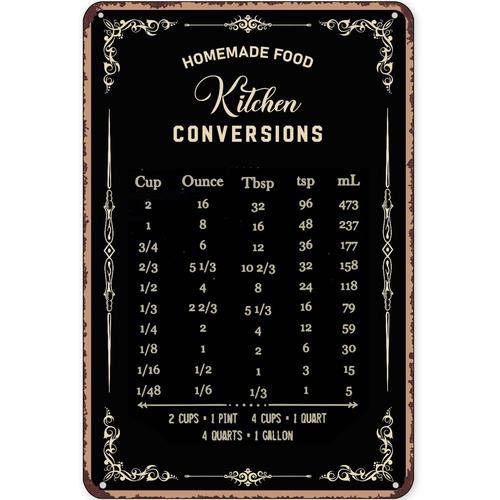 素朴なブリキ看板装飾 ベーキングサイン 壁飾り キッチン変換 - Kitchen Baking Conversion Chart のレビューと価格