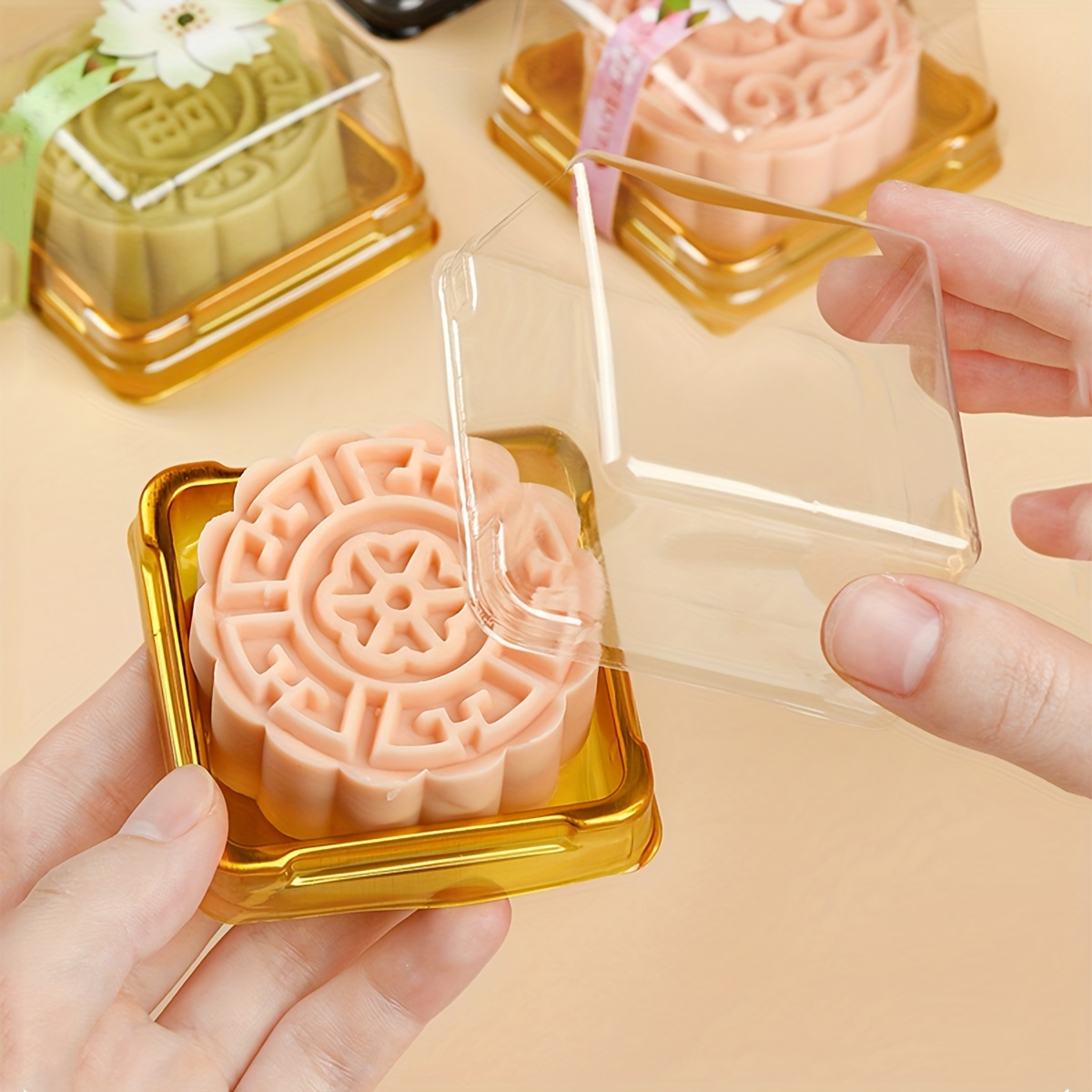 50個の透明プラスチックミニケーキボックスセットベーキングと - Kitchen Set Bakery のレビューと価格