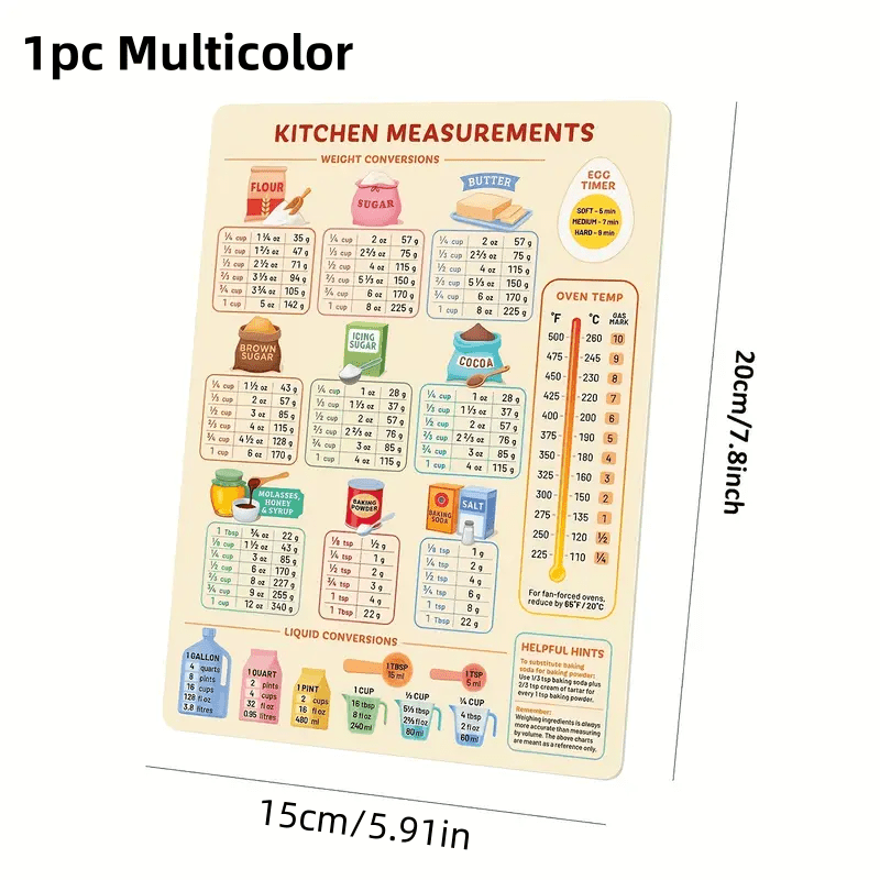 1PC キッチン変換チャート、冷蔵庫マグネット変換チャート、 - Kitchen Baking Conversion Chart のレビューと価格