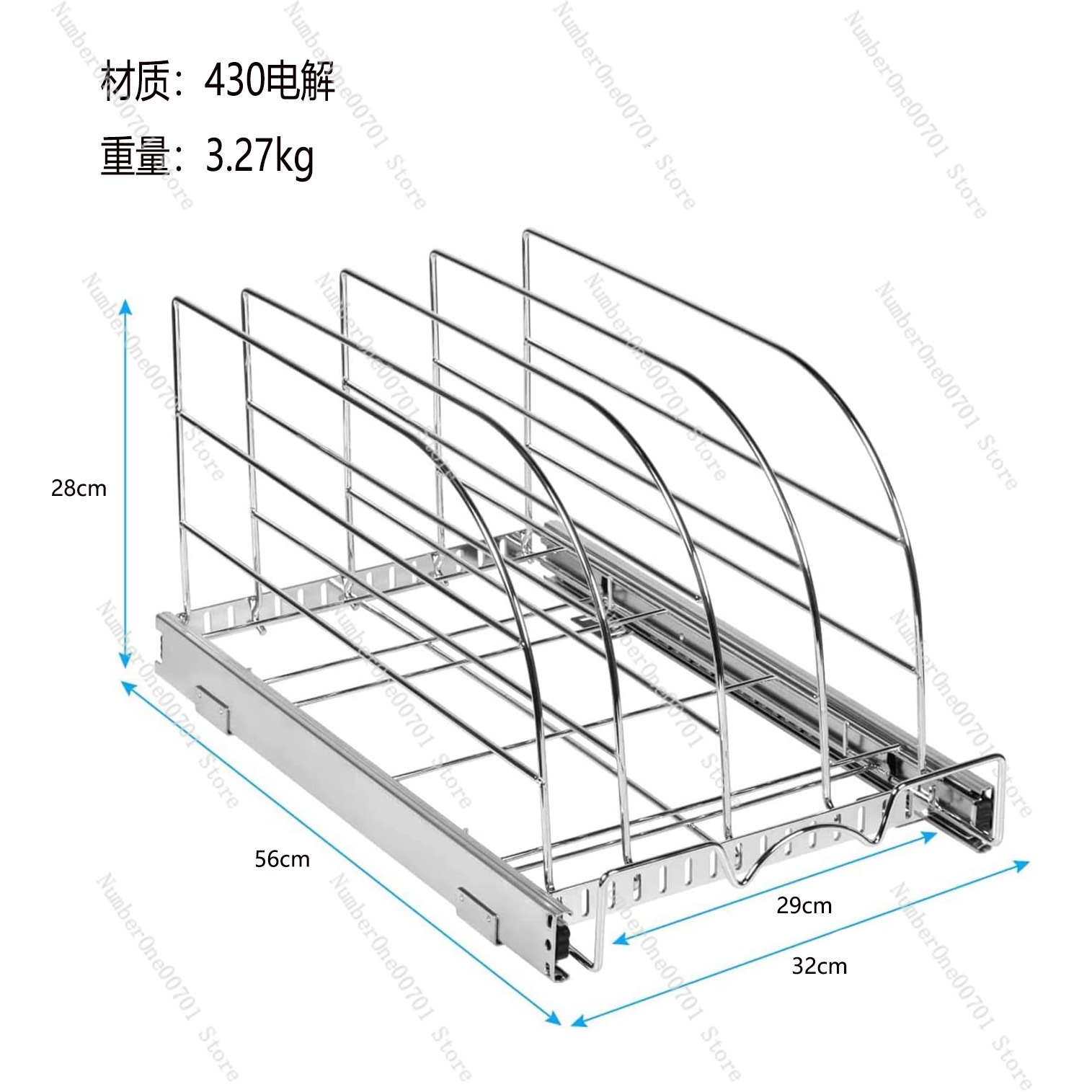 ベーキングシート、トレイ、まな板、フライパン用のスライド式キ - Kitchen Cabinet Baking Organizer のレビューと価格