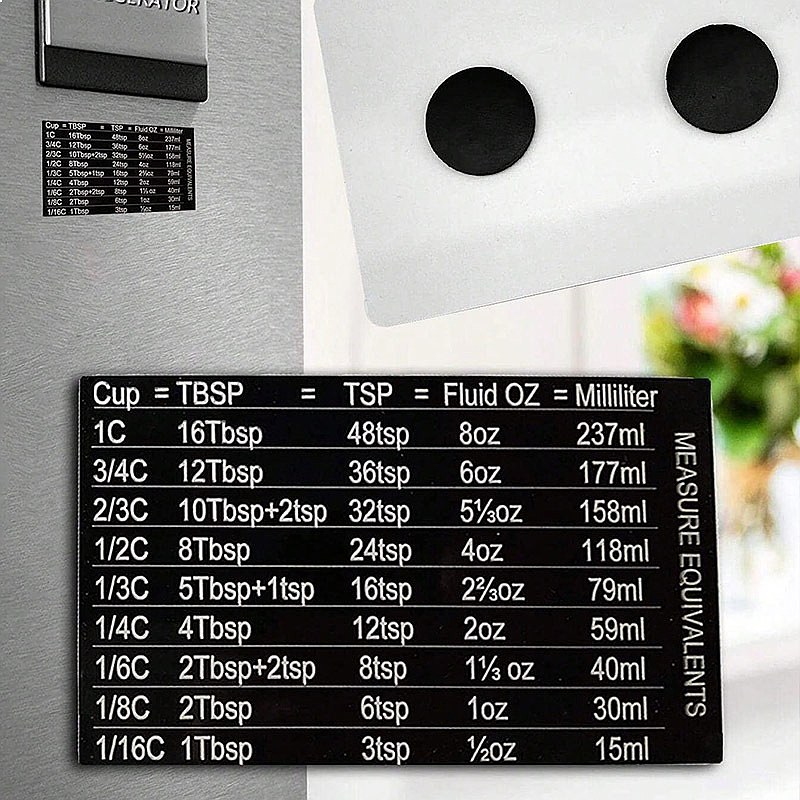 キッチンベーキング用磁気計量換算表冷蔵庫マグネットスプーンカ - Kitchen Baking Conversion Chart のレビューと価格