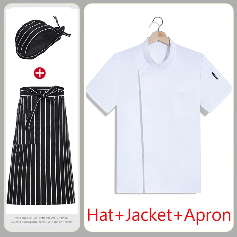 夏シェフ制服 3 セット通気性黒白レストランキッチン作業服フ - Kitchen Set Bakery のレビューと価格
