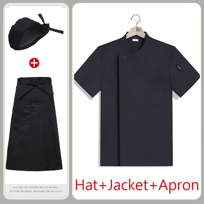夏シェフ制服 3 セット通気性黒白レストランキッチン作業服フ - Kitchen Set Bakery のレビューと価格