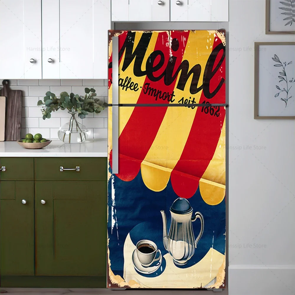 レトロコーヒー背景冷蔵庫ドアステッカー防水 PVC 冷蔵庫壁 - Kitchen Baking Cabinet のレビューと価格