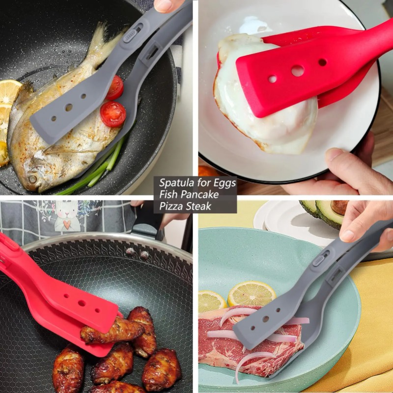 多機能2in1シリコンクランプスパチュラ、オムレツスパチュラ - Kitchen Baking Appliances のレビューと価格