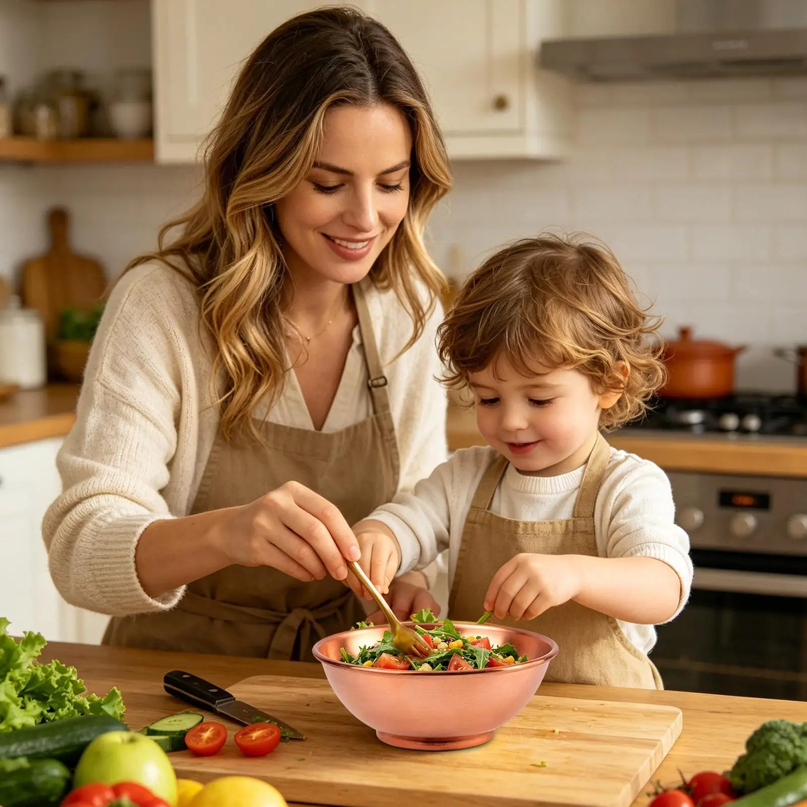 銅製ボウル 大型保存容器 サラダ用銅皿 ホームベーキング サ - Kitchen Baking Containers のレビューと価格