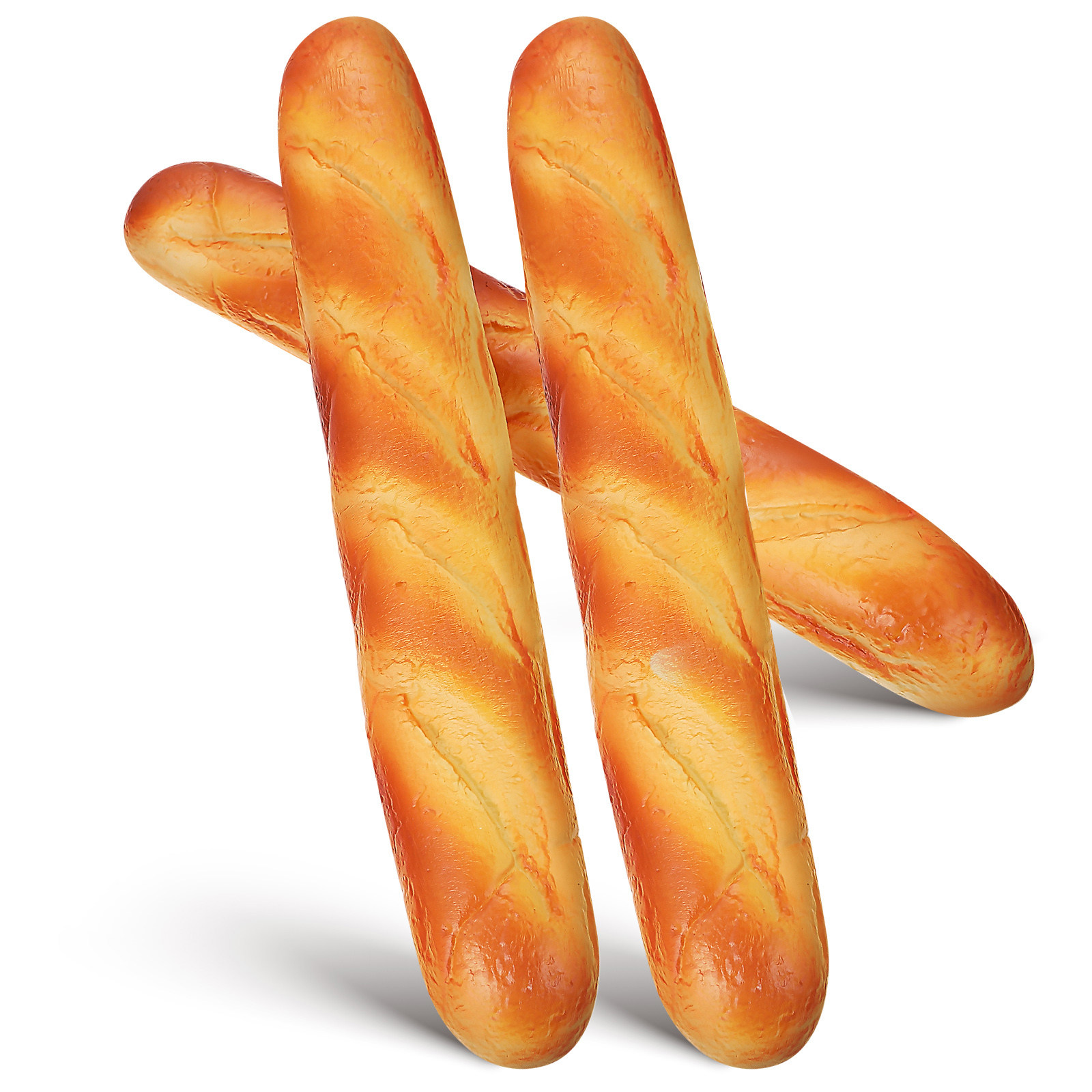 3個セットのリアルなフェイクフランスパンセット、自然な色合い - Kitchen Set Bakery のレビューと価格