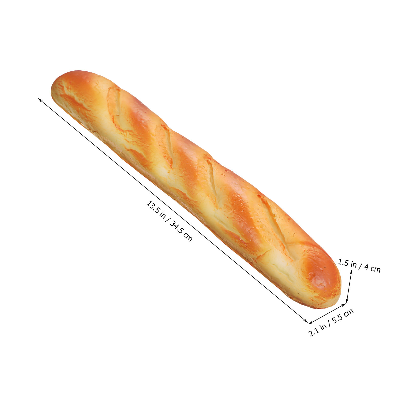 3個セットのリアルなフェイクフランスパンセット、自然な色合い - Kitchen Set Bakery のレビューと価格