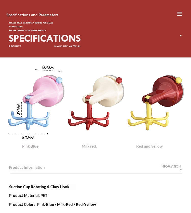 吸盤式回転キッチンフック 穴あけ不要 キャビネット用調理器具 - Kitchen Baking Appliances のレビューと価格