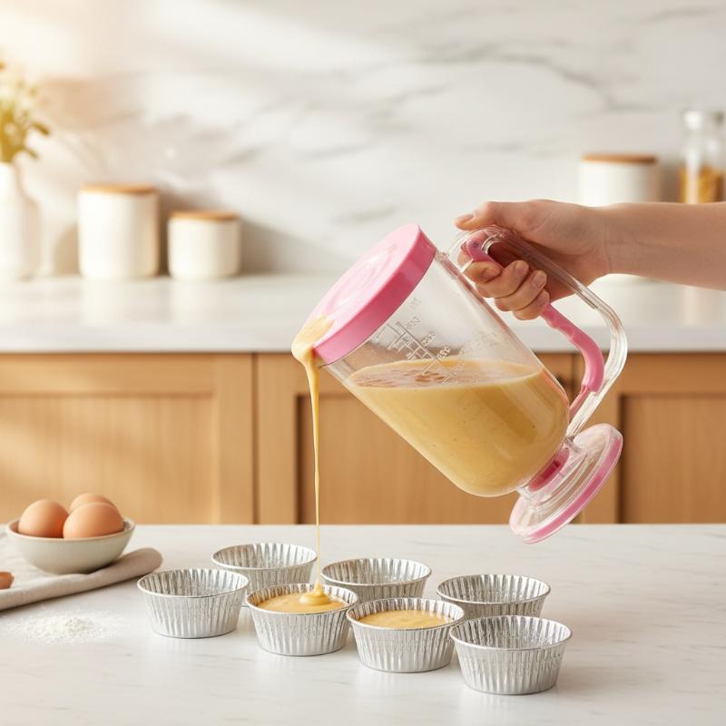 900ml携帯式バッターディスペンサー、パンケーキ・ワッフル - Kitchen Baking Mess のレビューと価格