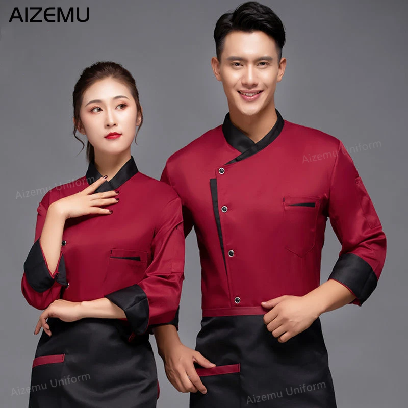 男レストランシェフジャケット長袖カフェキッチン作業服着用ベー - Kitchen Set Bakery のレビューと価格