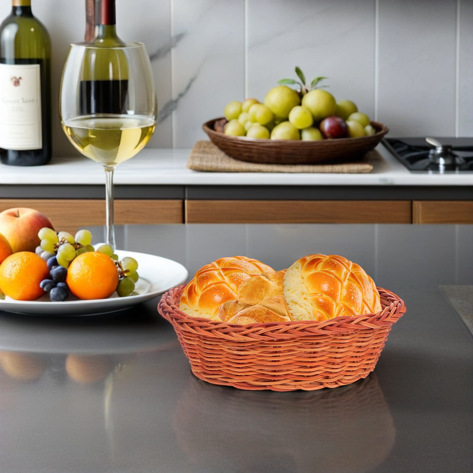 10個入りラタン製パンかご、ホームベーカー用パンホルダー、キ - Kitchen Baking Counter のレビューと価格