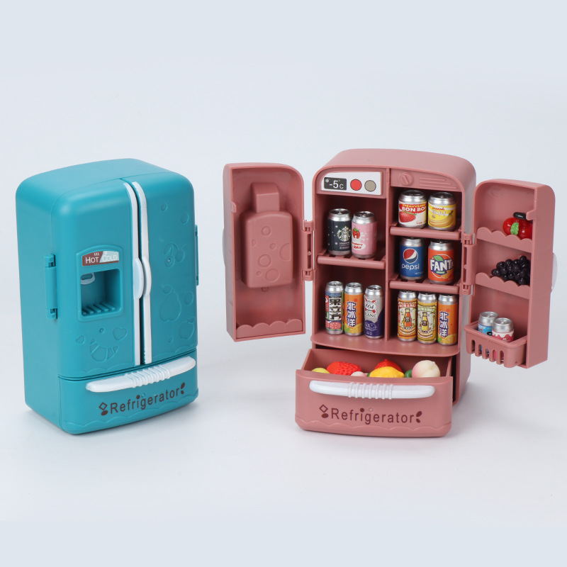 かわいいシミュレーションマイクロフィルム家具両開き冷蔵庫 1 - Kitchen Baking Cabinet のレビューと価格