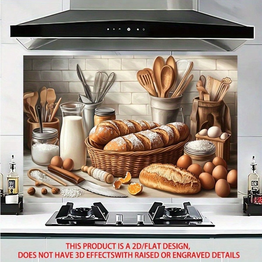2D自己粘着PVCウォールデカール、ベーキング＆パン柄アート - Kitchen Baking Cabinet のレビューと価格