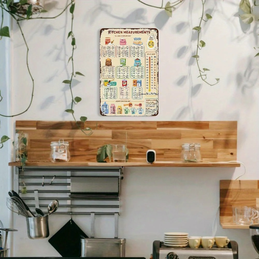 ヴィンテージキッチン変換表メタルサイン、ベーキング用のかわい - Kitchen Baking Conversion Chart のレビューと価格