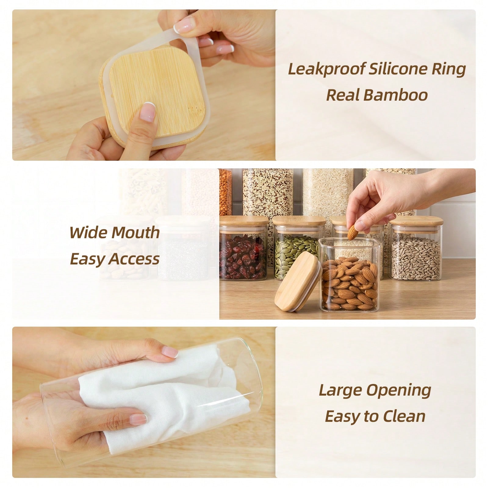 Tomnk 12個入りガラス製食品保存容器（蓋付き）、小麦粉 - Kitchen Baking Pantry のレビューと価格